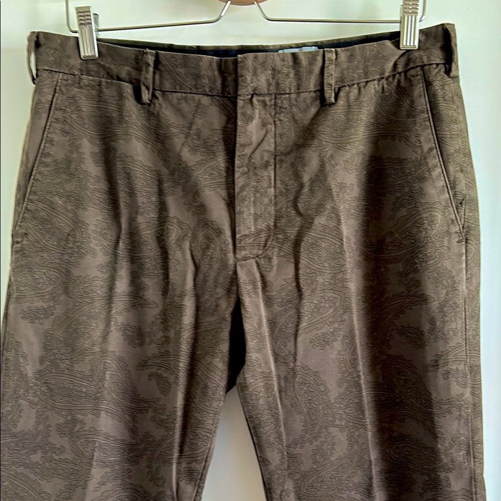 Men's Brown Paisley Patterned Pants